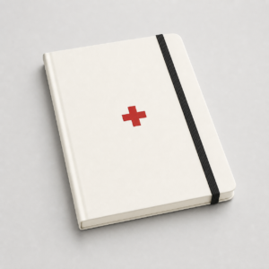 Нотатник з символікою першої допомоги — вигляд обкладинки